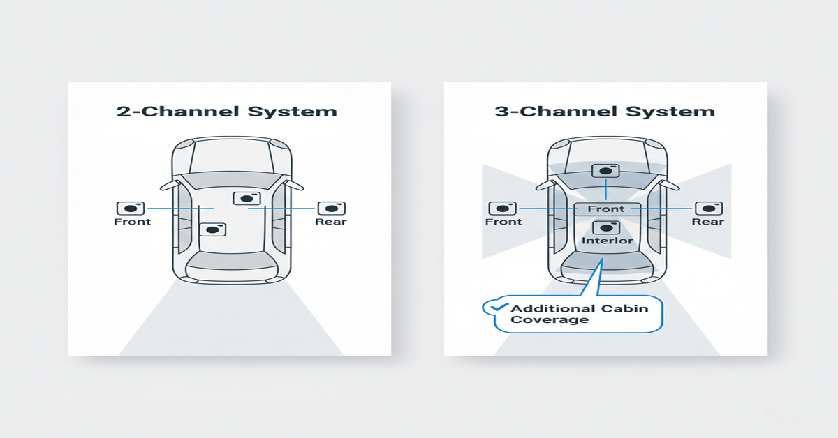 2-channel and 3-channel dash cams